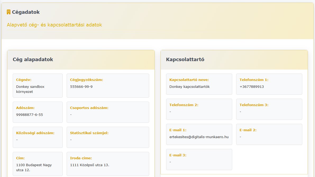 Donkey Starter céges adatok