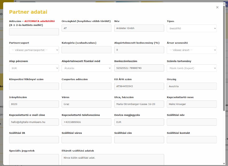 Donkey Starter partner csoportok beállítások